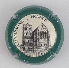 Capsule de Champagne - Église de Vertus avec contour vert
