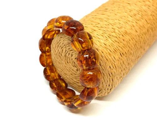 Ancien bracelet ambre naturel - ambre,