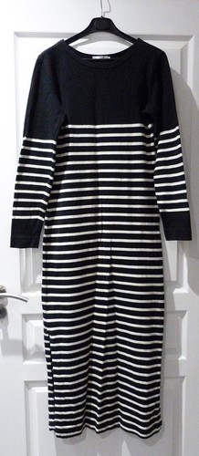 Robe marinière noir blanc - et,