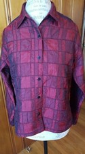 Chico's Design size 0 Rayon/Polyester Deep Red/Burgundy Shirt/Jacket Top