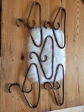 5 CINTRES EN BOIS ROTIN MARRON FONCÉ RANGEMENT PLACARD ARMOIRE VÊTEMENT VINTAGE 