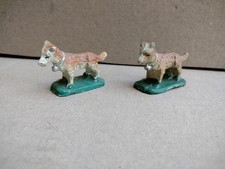 Lot De 2 Chiens Santons DEVINEAU Crèche Nativité Noël... Hauteur 3,4 Cm