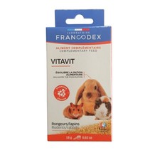Vitavit aliment complémentaires pour rongeur et lapin nain, flacon de 18 g.