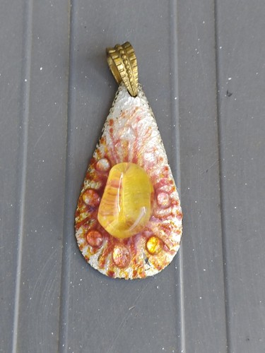 Pendentif émaux art limoges - pendentif,