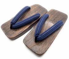 [Asakusa Kimono Market] Sandales Geta en bois de paulownia pour hommes bleu m...