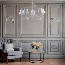 Lustre Contemporain Shabby Blanc À 5 Lumières LGT 274