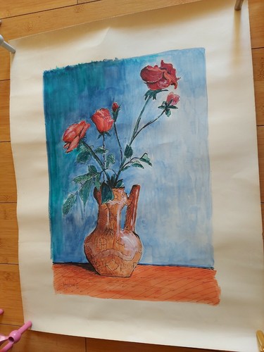 Peinture gouache signée - ,,