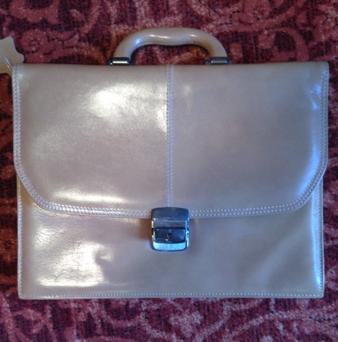 Cartable cuir beige - cartable,