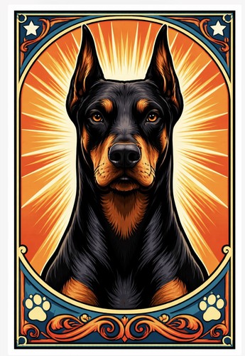 Affiche poster chien doberman - chien,