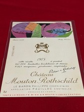 Etiquette vin Mouton Rothschild 1975 Bordeaux Pauillac spécimen - Voir ma liste