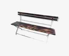 banc de jardin  en fer forgé et bois pliant / décoration de jardin 