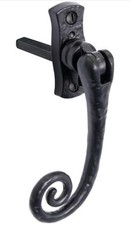 Fer à repasser noir ancien frisé fin fermeture Espagnolette poignée L/R 58 mm