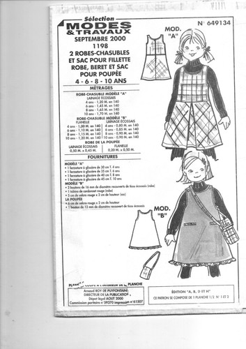 Patron enfant fille 2000 - patron,