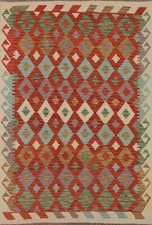 Tapis Kilim En Laine À Motif De Diamant 5x7