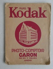Kodak Pochette publicitaire pour photos établissement Caron Amiens 1950’s