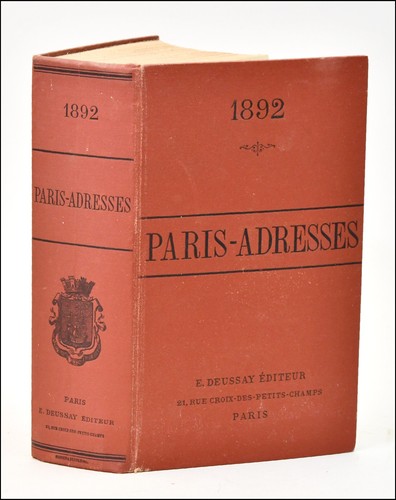 Paris adresses 1892 annuaire - adresses,