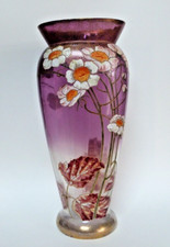 Legras rare vase danube art nouveau décor émaillé fleurs anémones du Japon