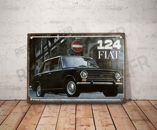Plaque métal vintage fiat 124