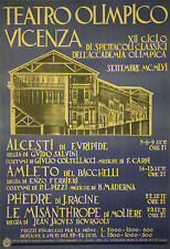"TEATRO OLIMPICO VICENZA 1956" Affiche-programme originale entoilée Litho BUSATO