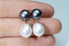 boucles d'oreilles perle noire