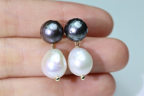 Boucles oreilles perle noire - boucles,