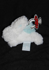 DOUDOU ET COMPAGNIE DC2679 Lapin blanc écharpe bleu mini coucou 14 cm tétine