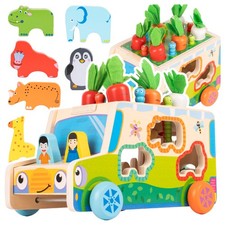 Malplay Jouet en Bois Bus