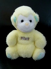 T99. DOUDOU PELUCHE BOULGOM SINGE JAUNE VERT VINTAGE  22cm pouet  EXCELLENT ETAT