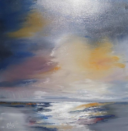 Les rives tableau abstrait - les,