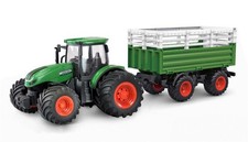 AMEWI / Tracteur RC Avec Remorque À Bétail, Son & Lumière, 1:24 RTR Vert / 22636
