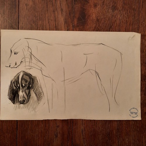 Dessin ancien animalier - dessin, rené