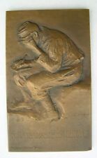 SUPERBE PLAQUE MEDAILLE BRONZE 1914 1918   LE VETEMENT DU PRISONNIER DE GUERRE