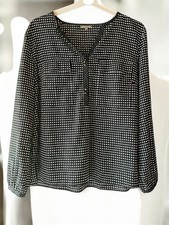 chemise noir à pois blancs -