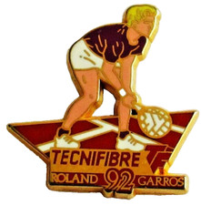 Pin's ROLAND GARROS 92 TECNIFIBRE Signé ARTHUS BERTRAND PARIS Vintage RARE #2/6