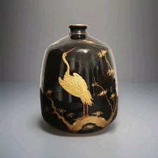 Vase asiatique  glaçure noir