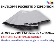 enveloppes sacs pochettes plastique envoi postal opaque blanches A6 A5 A4 A3 XXL