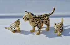 PLAYMOBIL OCELOT + SES 2 PETITS ANIMAL  PREDATERUR FORET MONTAGNE SAUVAGE ANIMAL