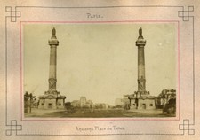 Paris. 2 vues 1880-90. Ancienne Place du Trône + Four Crématoire (Père Lachaise)