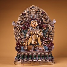 13" Tibet peinture en bronze