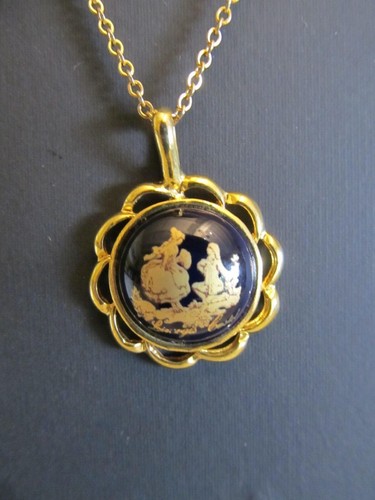 Pendentif rond porcelaine