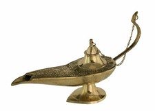 Grande Lampe Aladin à huile sans génie 24 cm laiton doré style antique # 1017  