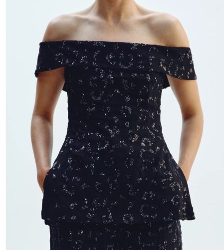 Zara ss25 black sequin vest - ss25,