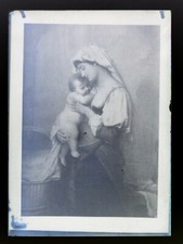 Grande Plaque de Verre 13x18cm Photo Tableau Peinture Art Femme Enfant Bébé