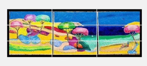 Tableau triptyque huile - triptyque,
