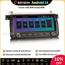 8.8“ DAB+Android 14 Autoradio Navi CarPlay FM TNT 64Go BMW E46 M3 Rover 75 MG ZT