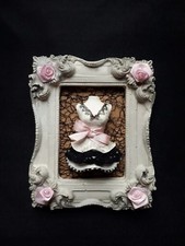 Petit tableau 3D en plâtre 10 x 12 cm buste rétro