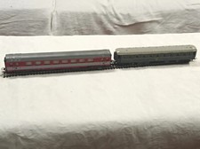 Lot 2 voitures voyageurs HO – SNCF rouge/gris + Internationale des Wagons-Lits 