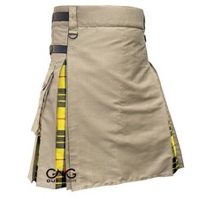Kilt Hybride Khaki Écossais