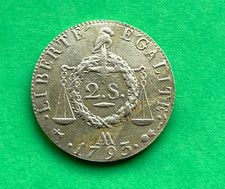 #2918# Rare Médaille jeton de la Convention 2 Sols dit "à la table de loi 1793"