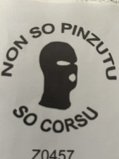 Autocollant STICKER Vinyl 9 Cm Noir Ribellu Corsica  Pare prise Vitrine